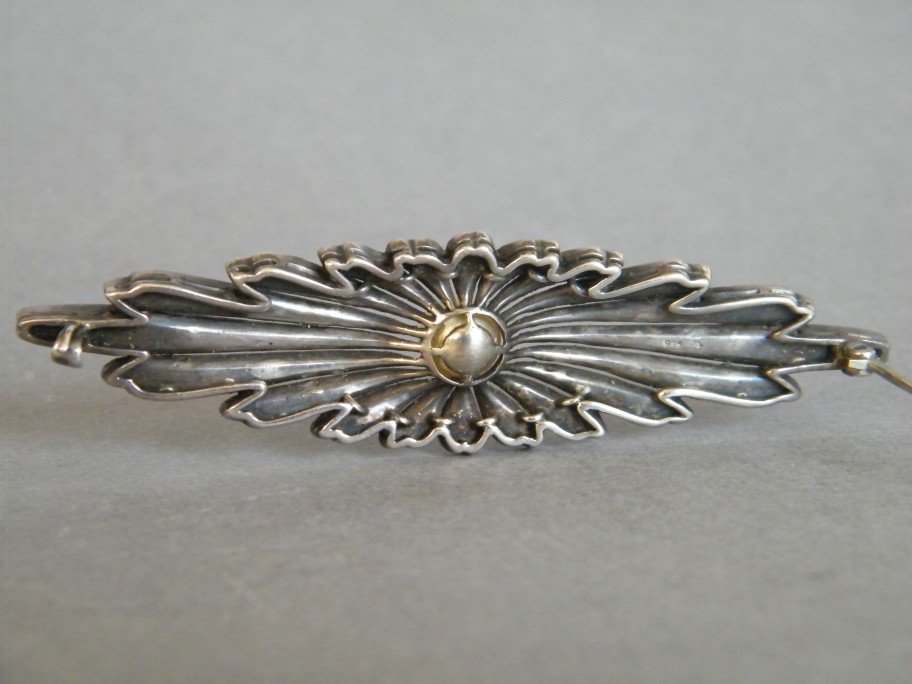 #0535 Art Deco 935 Silver Diamante Brooch **SOLD**