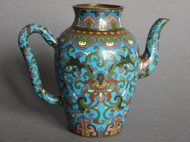 #0151  Rare Early 18th Century Chinese Cloisonne Enamel Ewer  **Price on Request**