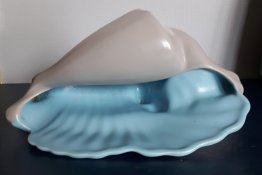 #1836 Poole Pottery Twin Tone Conch Shell, circa 1950s  **SOLD** April 2021