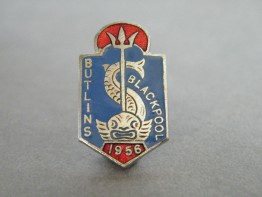 #1658  Butlins Enamel Badge, Blackpool 1956 **Sold**  May 2018