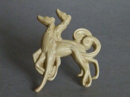 #0670 1920s or 1930s Faux Ivory Art Deco Plastic Brooch **SOLD**