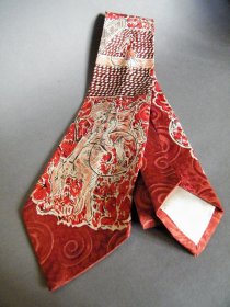 #1797  Rare 1940s Surrealist Style Screen Printed Tie by Cardinal 5th Avenue New York **SOLD** 2021