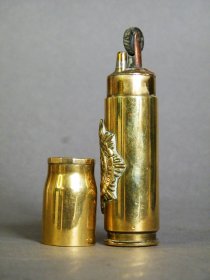 #1789  1940s WW2 Brass Trench Art Cigarette Lighter  **Sold** February 2020