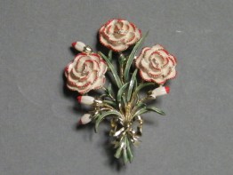 #1207 Enamel Carnation Brooch, circa 1950s **SOLD**