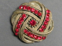#1355 Red Diamante Brooch, circa 1950s-1960s **SOLD** through our Liverpool shop 2016
