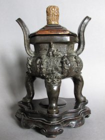 #1754  Rare Chinese Ming Dynasty Bronze "Immortals" Censer  (1368-1644) **Price on Request**