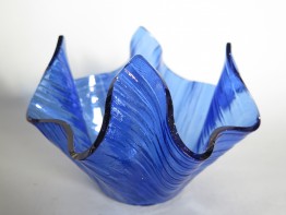 #1538   Chance Brothers Glass 'Cotswold' Handkerchief Vase, circa 1965