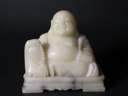 #1432 Carved Soapstone Budai from China, circa 1880 - 1920