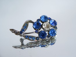 #1585  Blue Diamante Brooch, circa 1950s **SOLD** 2017