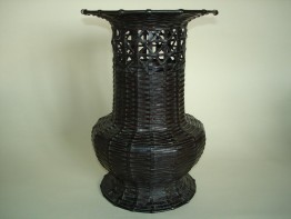 #0108 Japanese Bronze 'Basket Weave' vase - 19thCentury