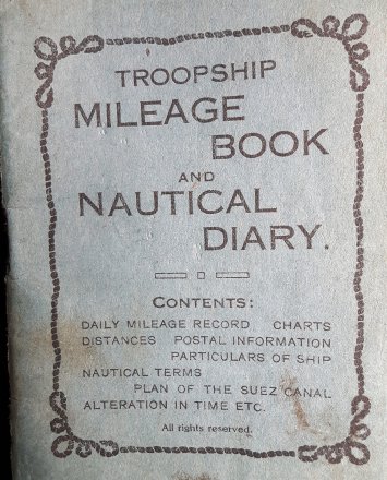 #1823 World War Two Troopship Mileage Book, circa 1930s - 1940s **Sold**
