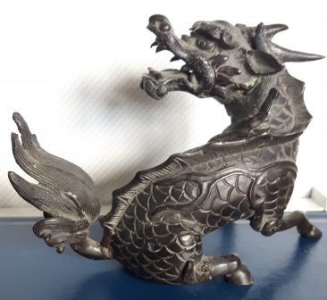 #1858  Rare 17th Century Chinese Bronze Qilin Paperweight, circa 1644 - 1661, *Price on Request*