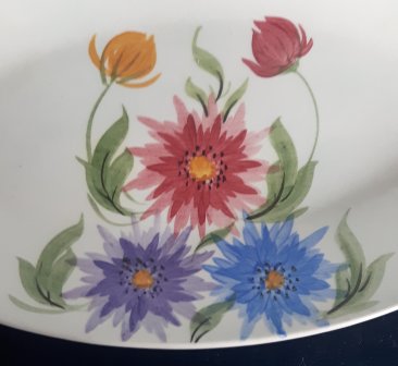 #1851 Hand Painted Radford  Pottery Oval Dish, circa 1940s - 1950s *Sold*