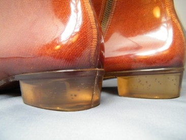 #0125 Rare Pair of Plum Coloured 1960s Mary Quant Designed " Quant Afoot" Ankle Boots - Unused **SOLD** to USA