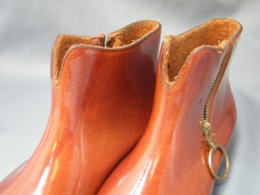 #0125 Rare Pair of Plum Coloured 1960s Mary Quant Designed " Quant Afoot" Ankle Boots - Unused **SOLD** to USA