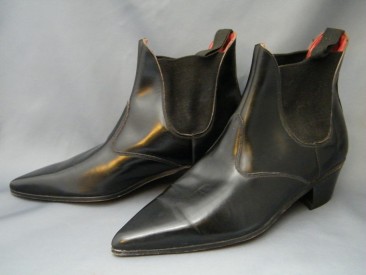 #0196 Original Leather Italian Style Cuban Heeled Winkle Picker Boots, circa 1960, Size 2  **Sold** to The Netherlands March 2020