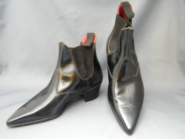 #0196 Original Leather Italian Style Cuban Heeled Winkle Picker Boots, circa 1960, Size 2  **Sold** to The Netherlands March 2020