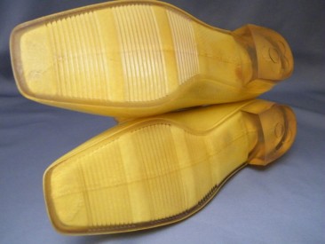 #0456 Rare Pair of Yellow 1960s Mary Quant Designed " Quant Afoot" Ankle Boots - Unused **SOLD** to USA  2016