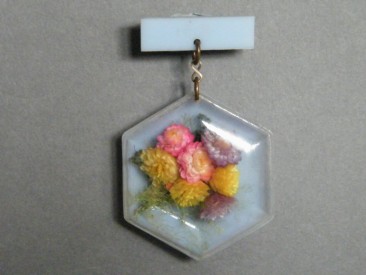 #1257 Perspex and Plastic Flower Brooch, circa 1940 - 1955 **SOLD** through our Liverpool shop 2016