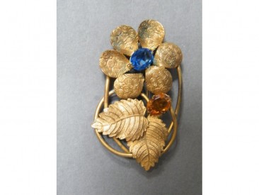 #0899 Gilt Metal Flower Brooch Brooch, circa 1925-1945 "SOLD"