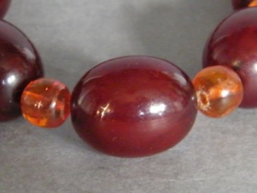 #0938 Rare Natural Cherry Amber Necklace, circa 1900-1915  **SOLD** in our Liverpool shop April 2017