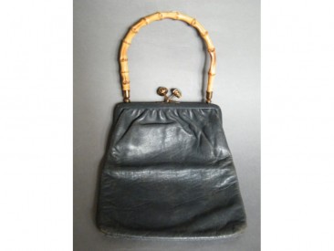 #0920 Grey Leather Ladies Handbag, circa 1948-1955 **SOLD**