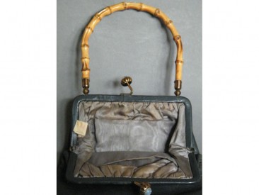 #0920 Grey Leather Ladies Handbag, circa 1948-1955 **SOLD**