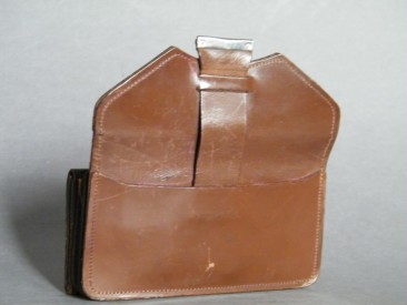 #0930 Ladies Art Deco Style Brown Leather Purse, with Magic Wallet, circa 1950s **SOLD**