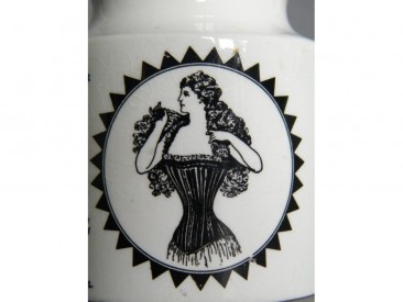 #1352 Rare Portmeirion "Corsets" Spice Jar, circa 1965 (A/F) **SOLD**