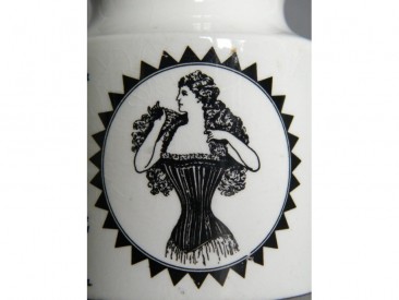 #1352 Rare Portmeirion "Corsets" Spice Jar, circa 1965 (A/F) **SOLD**