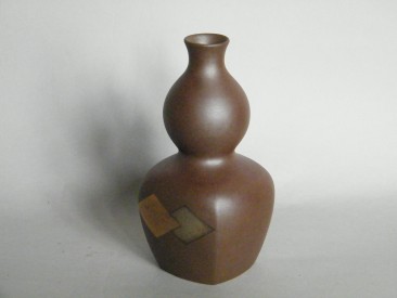 #1791  Signed Japanese Stoneware Flower Vase, 20th century