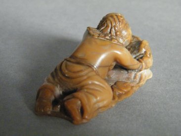 #1720  Fine & Rare 17th / 18th Century  Chinese Soapstone Carving of Liu Hai & a Pixiu*Price on Request*