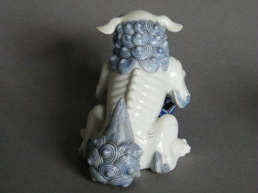 #1498 Rare Pair of Hirado Porcelain Shishi / Lions from Japan, Edo Period circa 1820-1850  **Sold**  to USA, January 2021