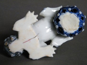 #1498 Rare Pair of Hirado Porcelain Shishi / Lions from Japan, Edo Period circa 1820-1850  **Sold**  to USA, January 2021