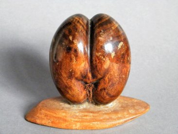 #1746  Small Carved Wood Imitation "Coco dr Mer" (Sea Coconut) from the Seychelles  **SOLD**  December 2018