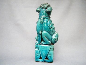 #1745 Rare Chinese Turquoise Enamelled Buddhist Guardian Lion，17th /18th Century