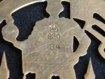 #1047 Art Deco 830 Silver Pendant by Carl M Cohr, Denmark, circa 1930s **SOLD**