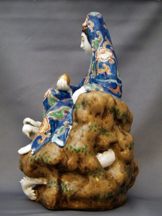 #1753 Rare Japanese Porcelain Figure Kannon with Dragon, Meiji (1868 - 1911)     **SOLD** to USA,  2021