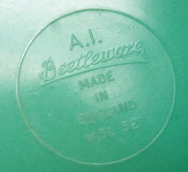 #1838  Green Plastic Beetleware Set, circa 1940s