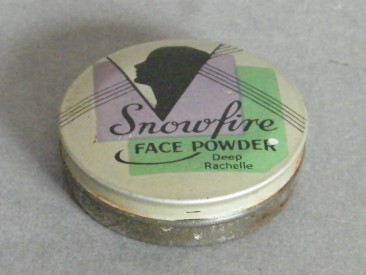 #1654   Art Deco "Snowfire" Face Powder Tin, circa 1920s or 1930s  **SOLD**  November 2018