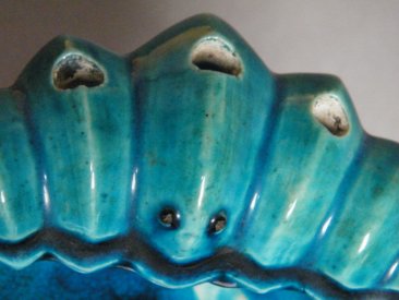 #1616  Rare 18th Century Turquoise Glazed Bat Form Censer -  Price on Request 售价待询