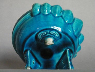 #1616  Rare 18th Century Turquoise Glazed Bat Form Censer -  Price on Request 售价待询