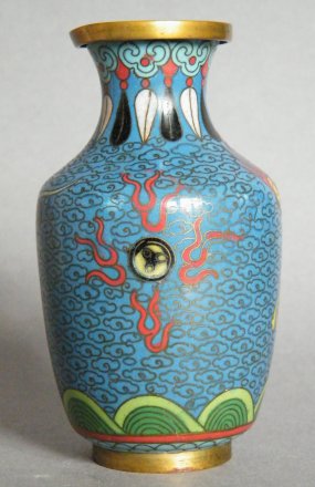 #1844 Chinese Dragon Decorated Cloisonne Enamel Vase, circa 1880-1920 "Sold" September 2022