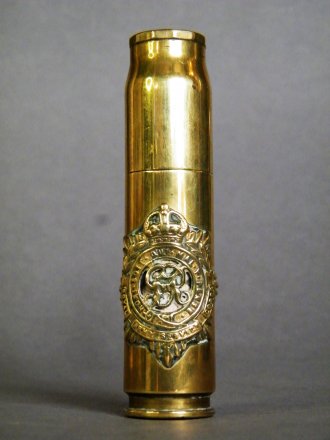 #1789  1940s WW2 Brass Trench Art Cigarette Lighter  **Sold** February 2020