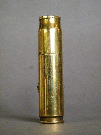 #1789  1940s WW2 Brass Trench Art Cigarette Lighter  **Sold** February 2020