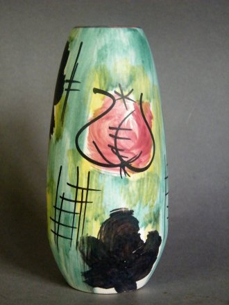 #1795  1950s  Hand Painted Abstract 'Contemporary'  Style Vase from Western Germany or Austria **Sold** October 2020