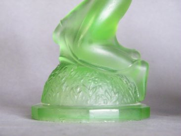 #1809 Green Glass Art Deco Candle Holder, circa 1930s **SOLD** 2020