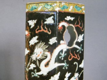 #1790 Rare 19th Century Chinese Five Dragon Six Sided Hat Stand Tongzhi Mark   **Sold** to China, April 2020