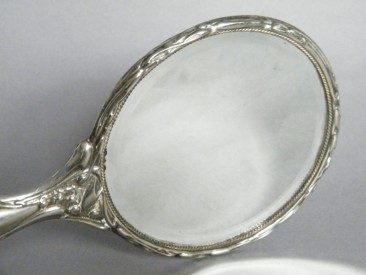 #0902 Art Nouveau Ladies Hand Mirror, circa 1890-1910 **SOLD**