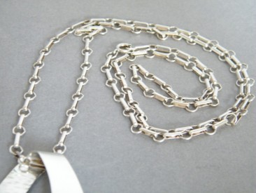 #1173 Abstract Contemporary Style Silver Pendant on Silver Chain, circa 1950s - 1960s **SOLD**